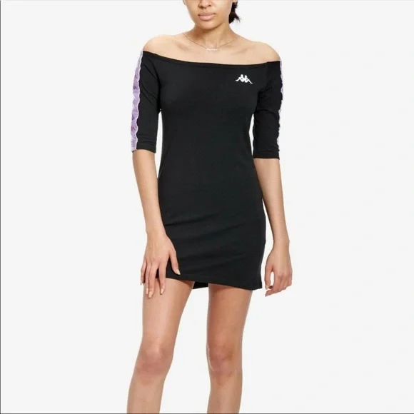 Kappa Dresses Kappa Banda Mirandian Black Purple Off Shoulder